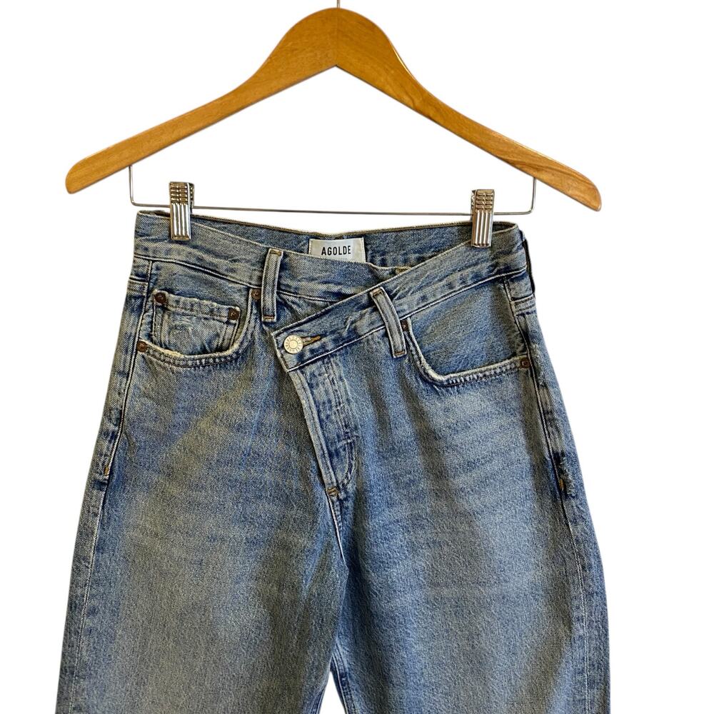 Agolde Criss Cross Arc Jeans High Rise Vintage Wash Size 24 - Picture 3 of 10